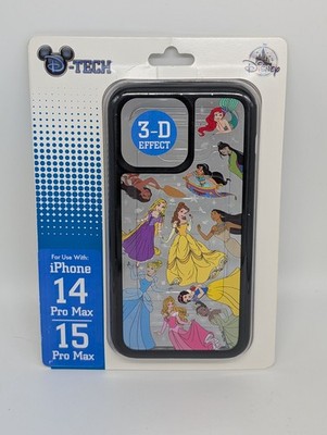 DISNEY PARKS Princesses 3D D-Tech Black  iPHONE 14 & 15 Pro Max Phone Case Cover