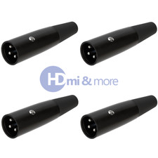 XLR 3P Connector Male Plug Microphone MIC Speaker 3PIN Audio Metal - LOT of 4