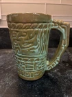 Mug Frankoma Pottery Mayan Aztec Praire Green 16 oz Vintage USA