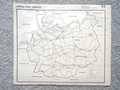 Deutschlands Transportsystem - 1941 Vintage WW2 Serienkarte Dienstkarte