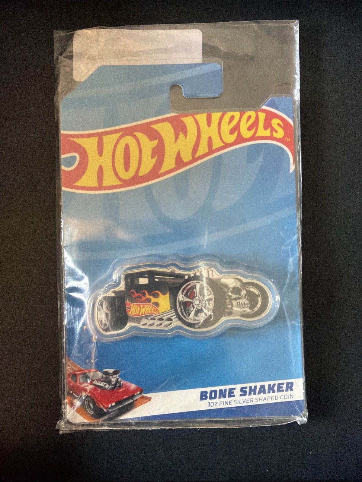 2024 Hot Wheels Bone Shaker 1oz Fine Silver Shaped Coin