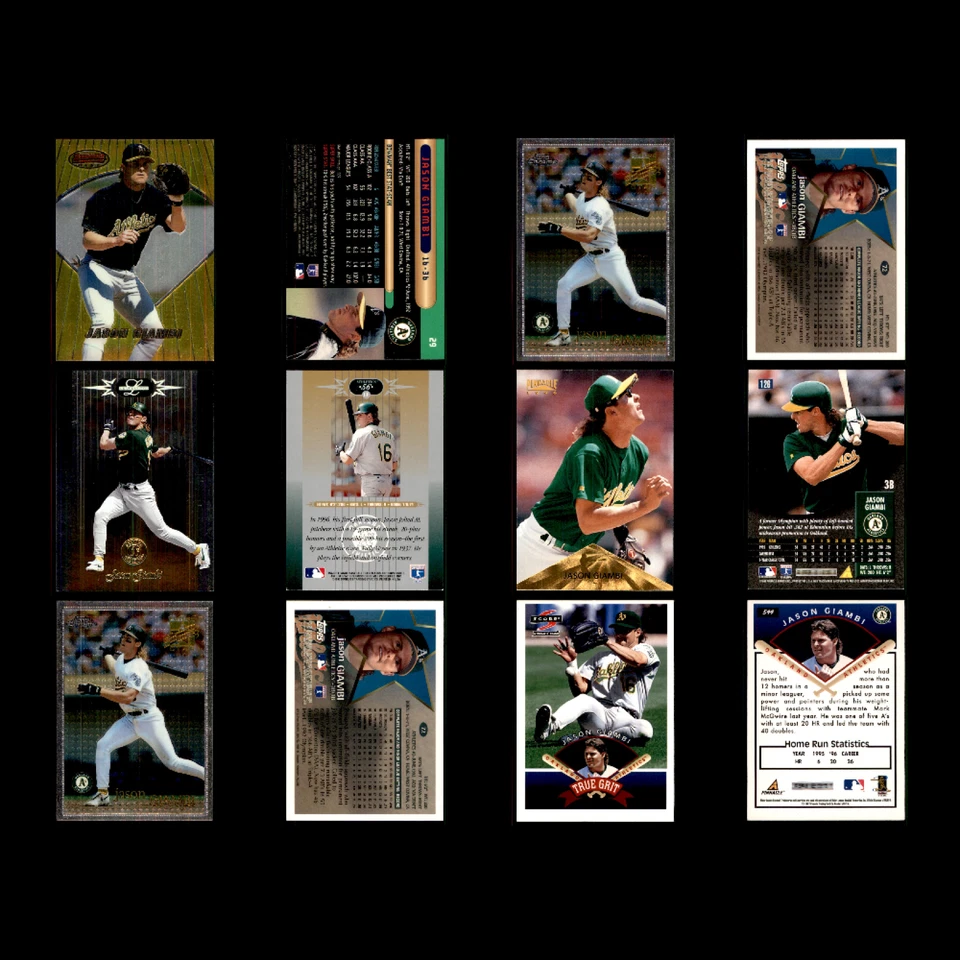 Lote 98 tarjetas de béisbol diferentes Jason Giambi 1993 (RC)-2014 OAK A's/NYY/COL/CLE Foto 4 de 4