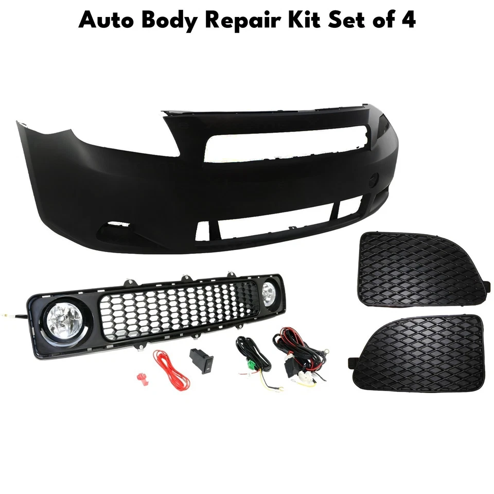 Front Bumper Cover Primed Plastic & Fog Lights Kit For 2005-2007 Scion tC Foto 2 de 4