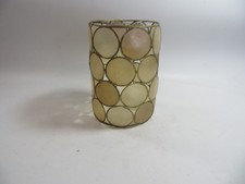 Vintage Capiz Shell  Shade Ceiling Light Pendant Brown / Gold  .