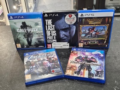 Playstation 4/5 5x Spielepaket - Last Of Us Steelbook, Quidditch, Transformers