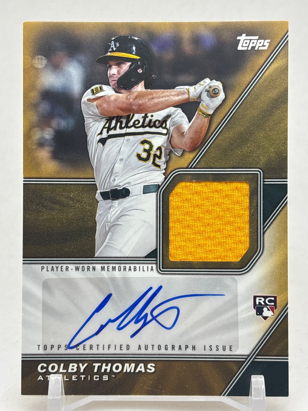 2026 Topps [Auto/Mem/RC][/50] #MLMA-COL Colby Thomas Athletics