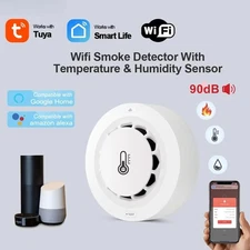 WiFi Smoke Alarm Temperature And Humidity Detection 3 In1 Smoke Detector Sensor