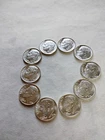 Lot of 10 90% Silver 🔥Roosevelt Dimes🔥 1964 P D AU/BU $1 Face #45