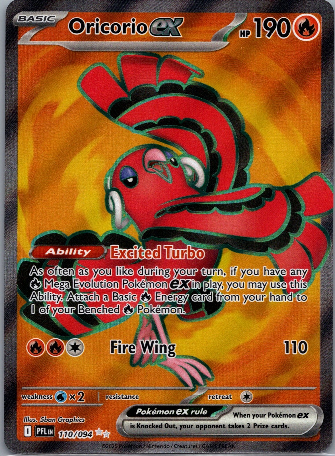 Oricorio ex Ultra Rare ME02: Phantasmal Flames 110/094 NM