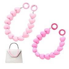 2Pcs Pink Bag Chain Purse Accessories Heart Charm Purse Strap Extender Chain ...