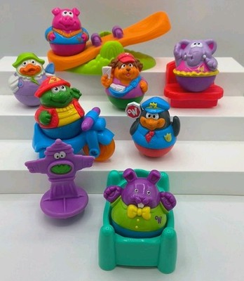 Vtg Lot Hasbro Playskool 7 Weeble Wobbles  Seesaw Pig Croc Beaver Elephant more