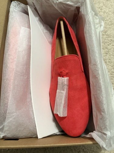 Neu mit Karton J. Crew Quaste Smoking Kunstleder Sonne Verblasst Rot Slipper Halbschuhe Damen 7,5 - Bild 5 von 7