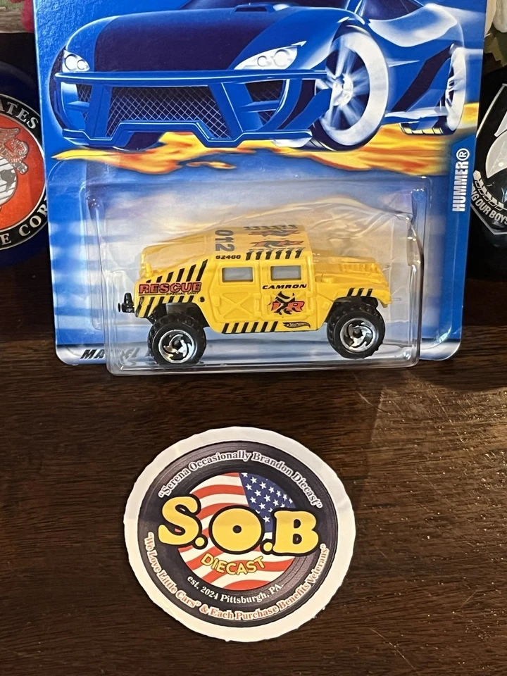 Hot Wheels 2001 Hummer Humvee Yellow Diecast SEALED NM Condition - Image 3 of 4
