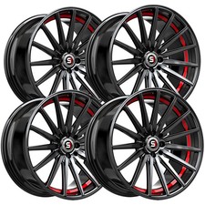 Set Of 4 Spec-1 Sp-69 18x8 4x1004x4.5 38mm Blackred Undercut Wheels Rims