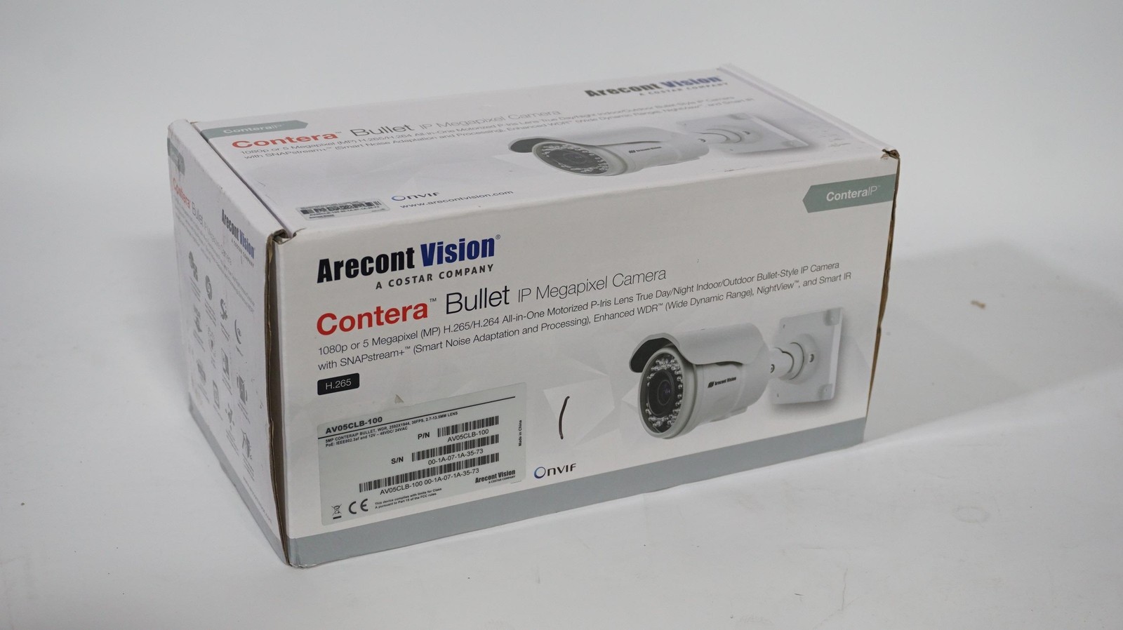 ARECONT AV05CLB-100 5MP H.265/264 DAY/NITE IN/OUTDOOR BULLET