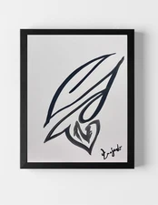 GUAJARDO Original Modern Minimalist Line Butterfly Egg 14X11 Paper Signed Art