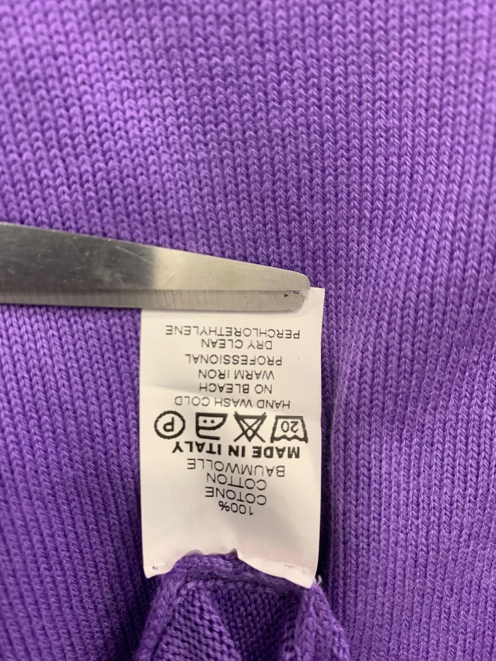 Gran Sasso per Matteo Men’s 100% Cotton Cardigan Purple Made in Italy Sz XL #124 - Image 4 of 4