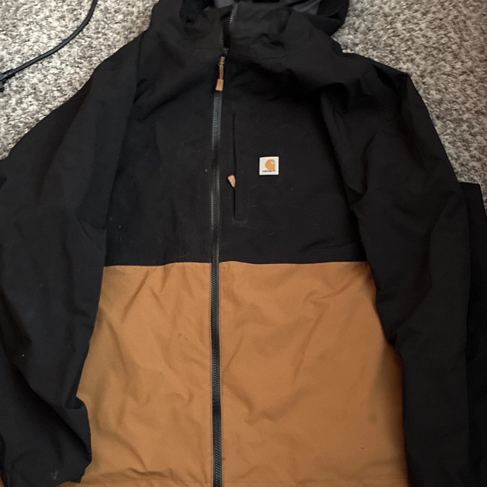Carhartt Storm Defender Colorblock Hooded Jacket Loose Fit Black Brown 3XL
Opens in a new window or