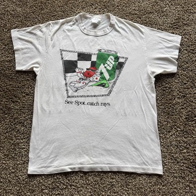 Vintage 7 Up Promo See Spot Catch Rays Single Stitch T-shirt XL