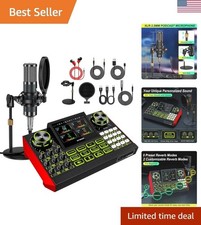 Podcast Microphone Bundle with Live Sound Card Audio Mixer, Podcast Equipment...