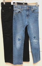 LOT of 2 Boys Old Navy Karate Slim Stretch Denim Jeans-Black  Blue Size 10 