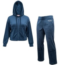 Juicy Couture Regal Blue Velour Tracksuit Set L Rhinestone Logo NWT