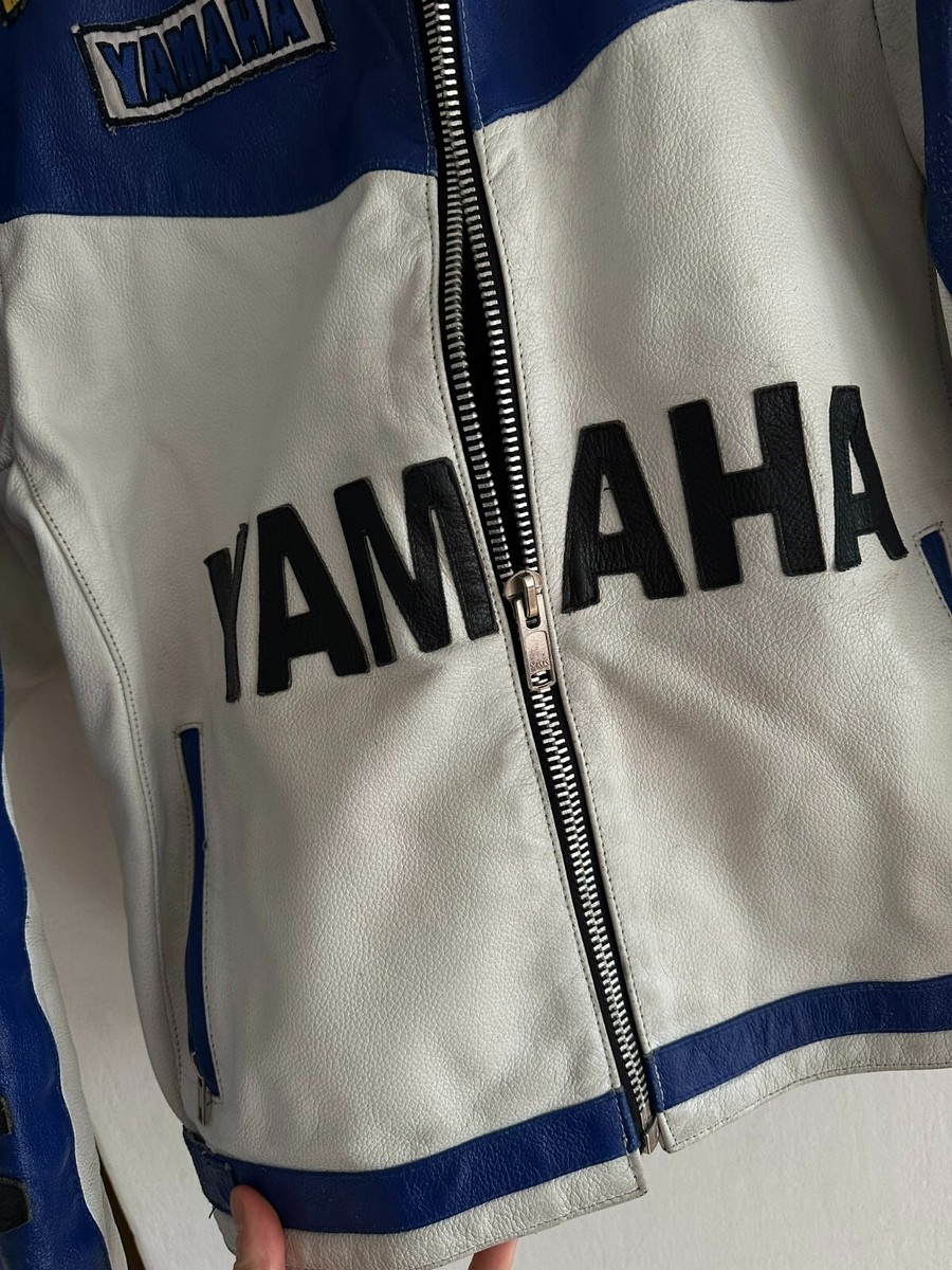 Vintage Yamaha Genuine Leather Jacket Biker Rare Hype Bomber Mens 