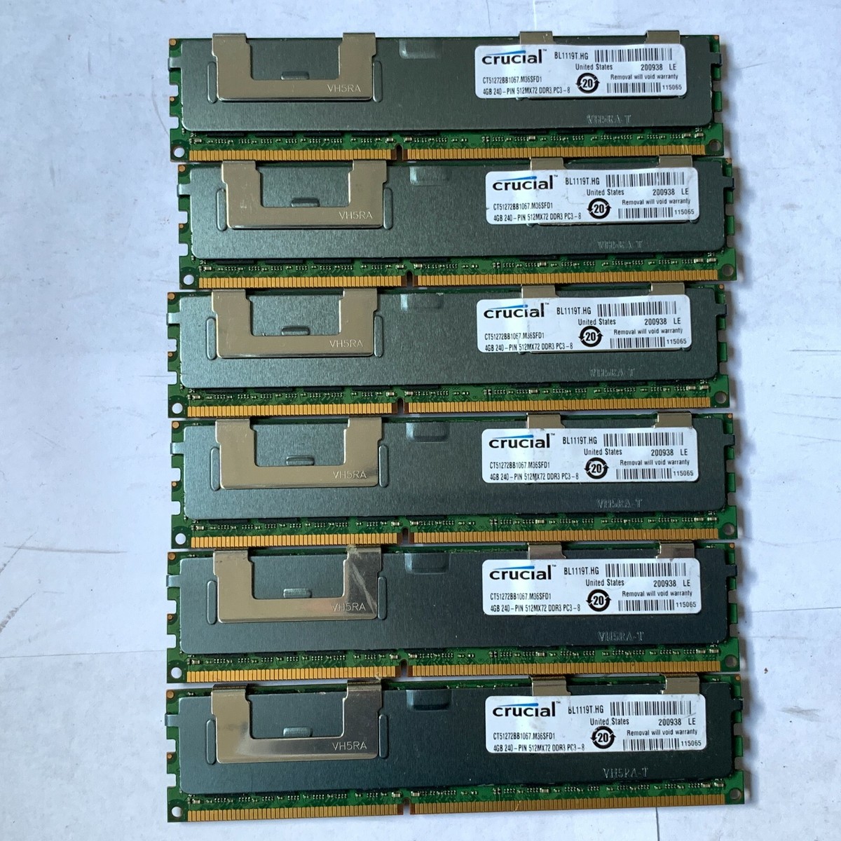 Crucial 4GB 240-PIN 512MX72 DDR3 PC3-8 CT51272BB 1067 M36SFD1 LOT