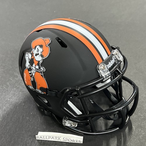 Oklahoma State Cowboys Speed Mini Helmet Riddell NCAA Pistol Pete Matte Black - Picture 3 of 11