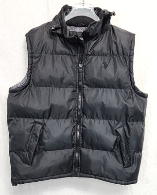 CLUBHAUS Fake-Layered Vest + Polo ’26 US Polo Assn Puffer Vest Mens XL Black Full Zip Hooded | eBay