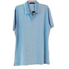 NWT G/Fore GFore Men's Large Blue Striped Polo Shirt