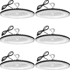 200W LED High Bay Light 6 Pack IP66 30500 Lumens 5000K Daylight UFO Fixture 120V