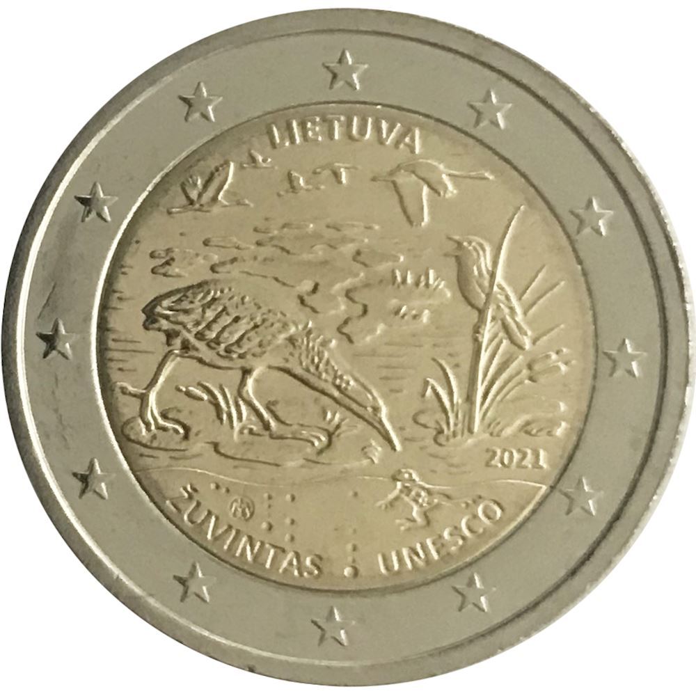 2 euros Lituanie 2021 Réserve de biosphère de Zuvintas