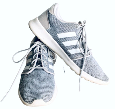 Adidas Cloudfoam QT Racer Running Sneaker Women's 7-1/2 Gray & White 127H