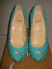 100% AUTH NEW WOMEN LOUBOUTIN VENDOME SPIKES 120 AQUAMARINE PUMPS/HEEL US 7.5 — photo 5