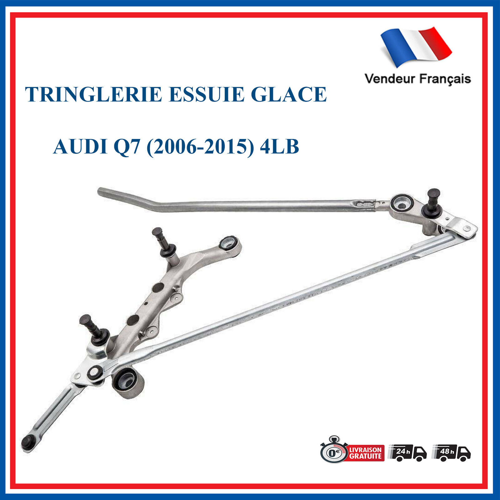 Tringlerie d'essuie-glace avant pour remplacer mécanisme usé sur Audi Q7 2006-2015 4L1955119A