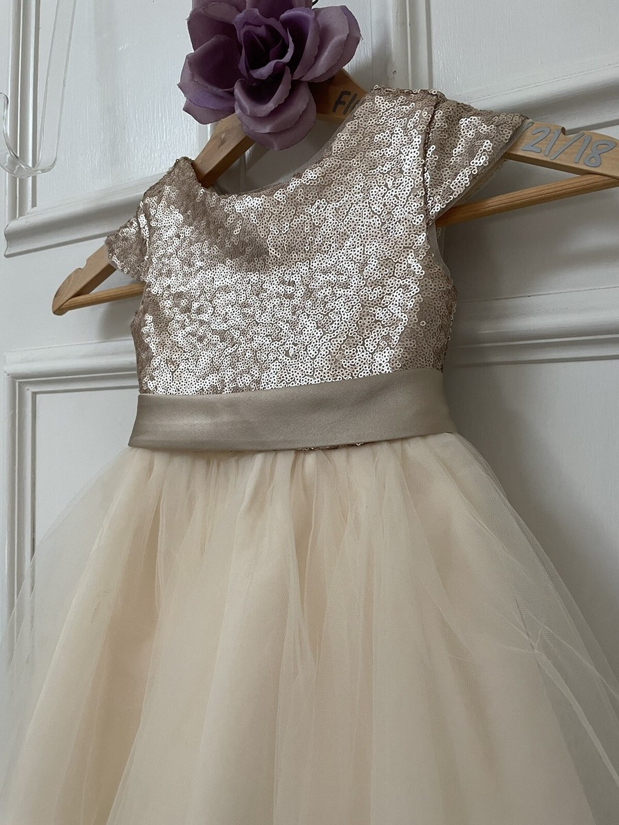2T Rose gold flower girl sequin Dress toddler