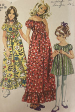 Simplicity 9389 Vtg Prairie Style Childs/Girls Dress 2 Lengths Sz 12