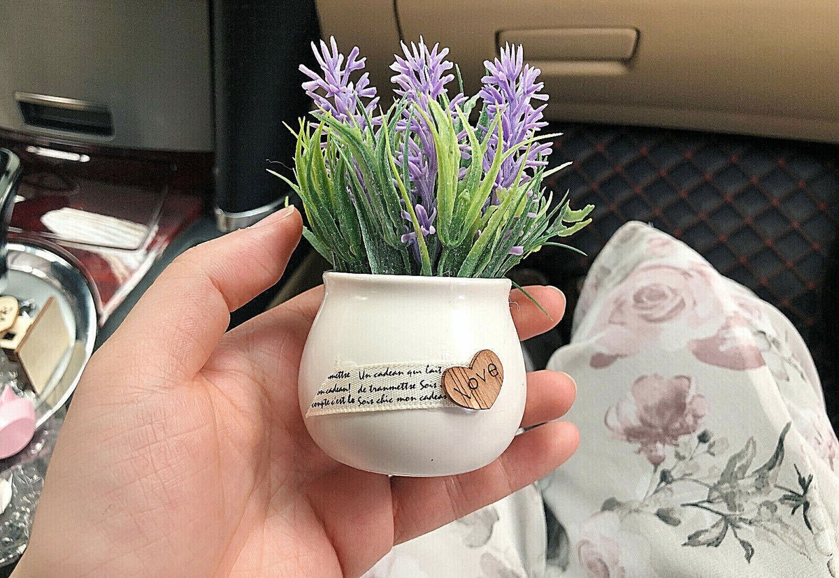Romantic Flower Potted Plant Car Ornament Car Dashboard Decor Home