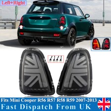 For Mini R56 2006-2014 Smoked Union Jack Rear Lights Upgrade Dynamic Sequential