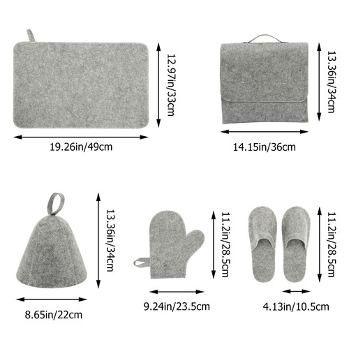 Sauna Duschkappe Handschuhe Slipper -Aufbewahrungstasche Baby Saunahut Aus Filz - Bild 11 von 12