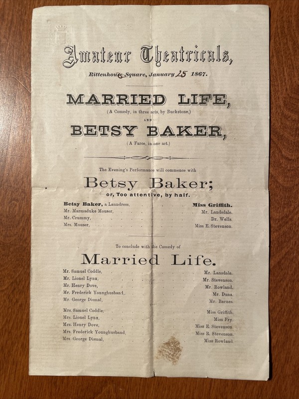 Play Program, 1867