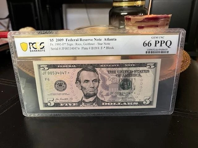 2009 $5 Star Note Atlanta PCGS 66 GEM Uncirculated PPQ Only 960K Printed - Image 3 of 3