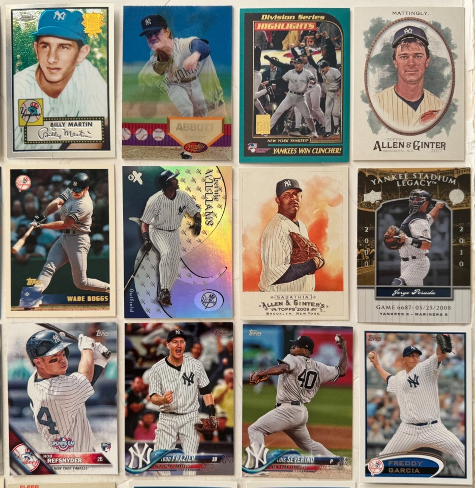 Lote de 54 tarjetas de béisbol de los Yankees de Nueva York Topps, Donruss, Fleer años 70 a 2000 Foto 3 de 4