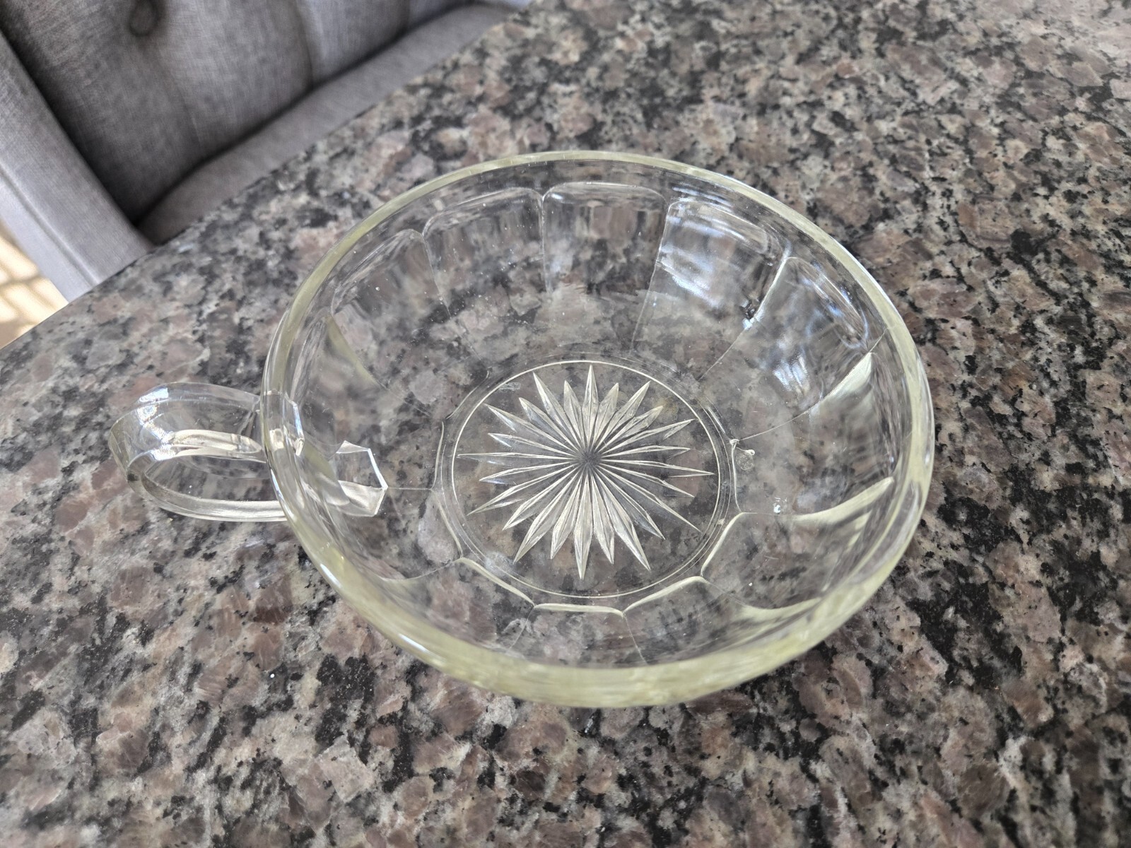 Vintage Glass Etched Candy Trinket Bowl or Decorative Dish  