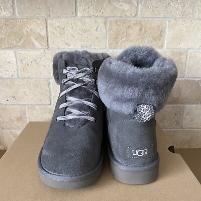 UGG Daney Grey Charcoal Lace-Up Shearing Suede Hightop Boots UGG Highmel Suede hi-top Sneakers | Grey | FARFETCH main image 3