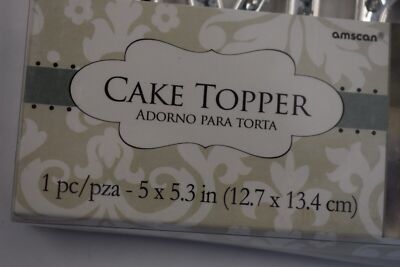 Amscan Mr. & Mrs. Wedding Cake Topper - Silver Script Decor For Anniversary Or Engagement - View #10