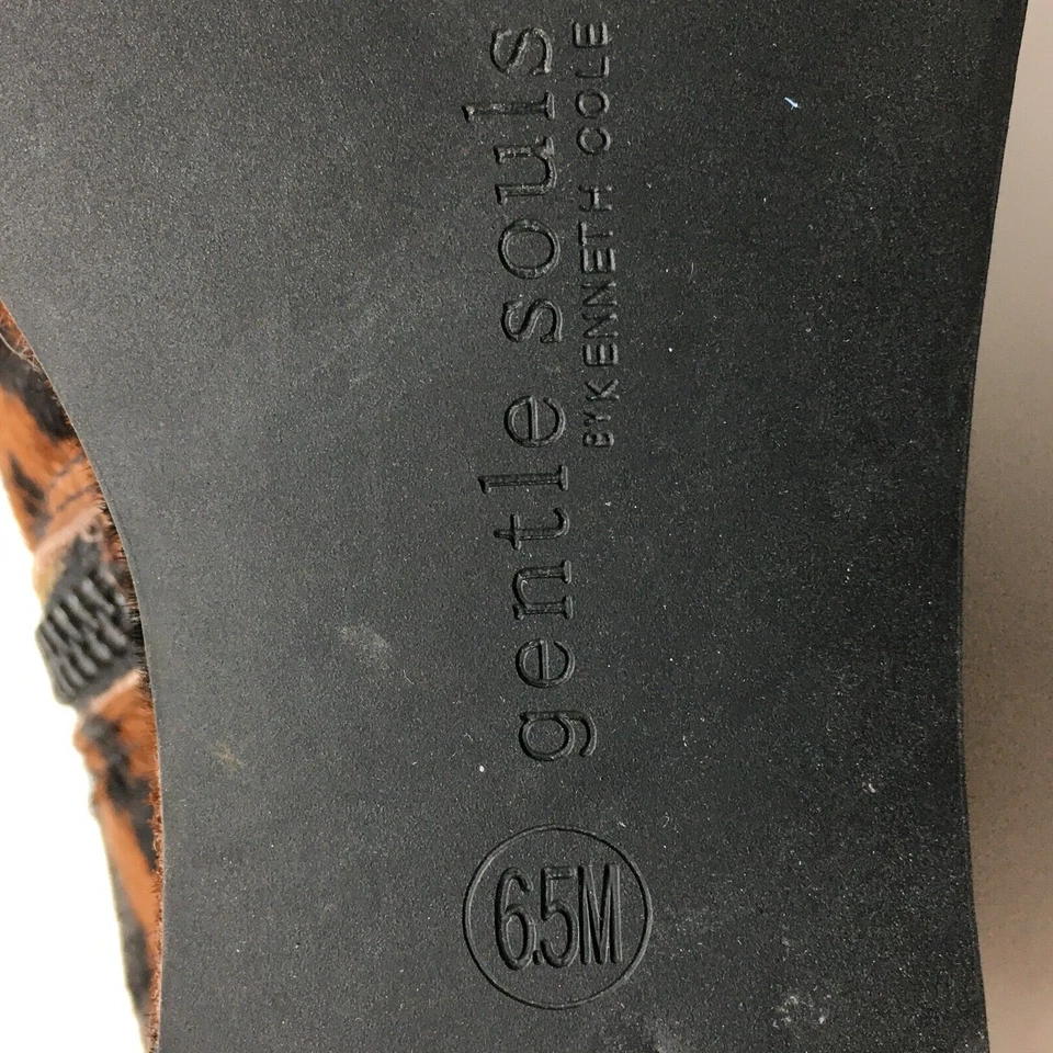 Gentle Souls Ella Botines Botines Zapatos Mujer Talla 6.5 Piel de becerro Leopardo Foto 2 de 4