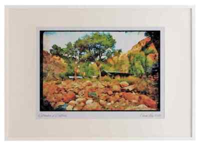 038052 Phantom Ranch Grand Canyon Nationalpark A2 Bilderrahmen Aquarell pr