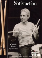 Vintage Print Ad - 1996 Vic Firth Signature Drumsticks - Charlie Watts